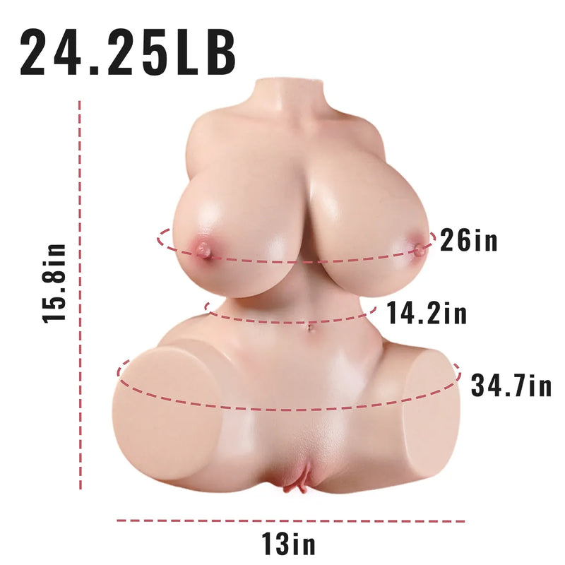 Bianca XL Hourglass Silicone Torso Sex Doll - product view 5